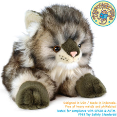 TigerHart Ricky Maine Coon plush uses safe materials with CPSIA compliance.