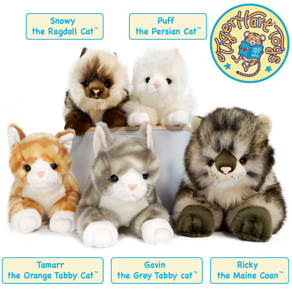 TigerHart Ricky Maine Coon plush includes its own story for imaginative play.
