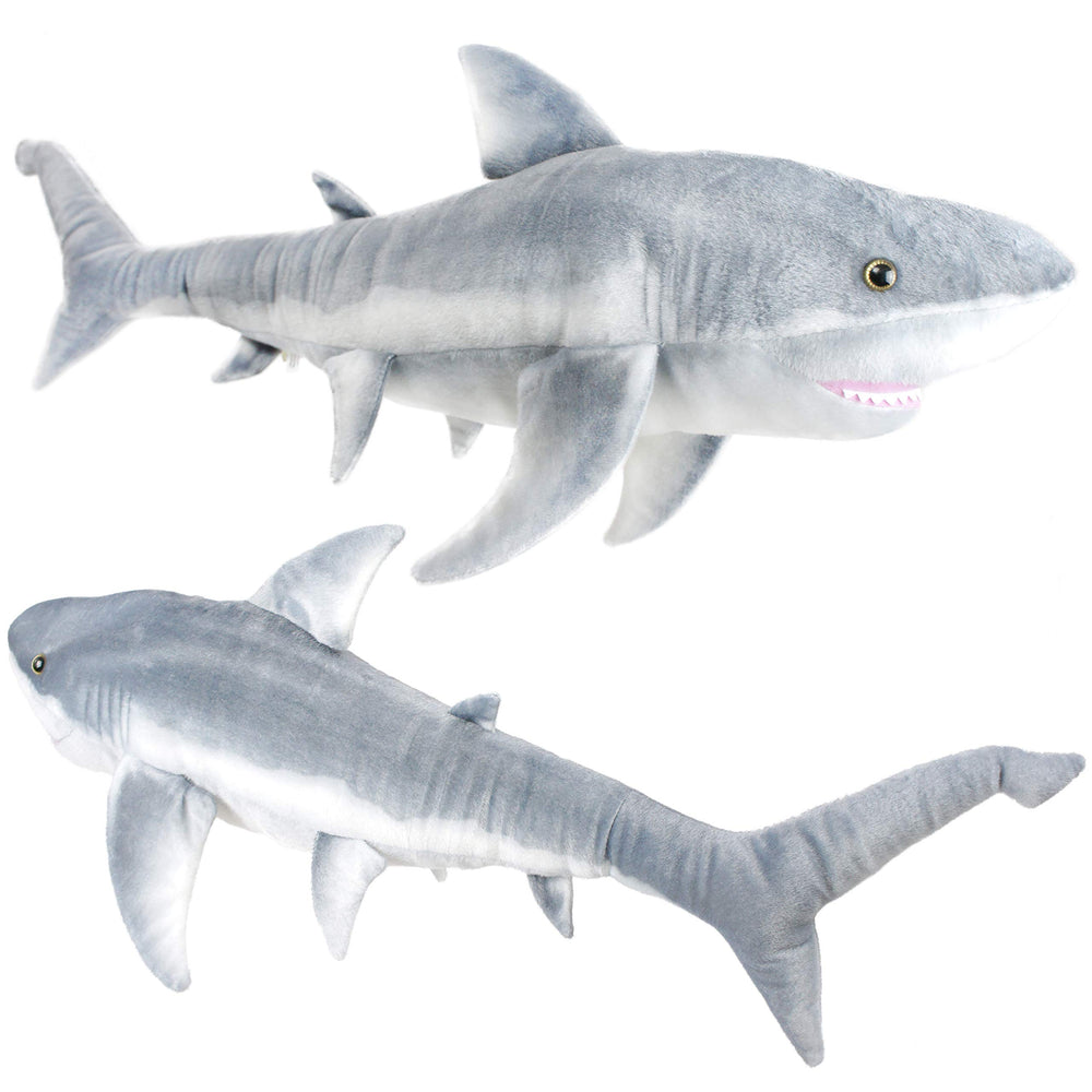 TigerHart Sammy the Shark plush measures 34.5 x 17 x 15 inches