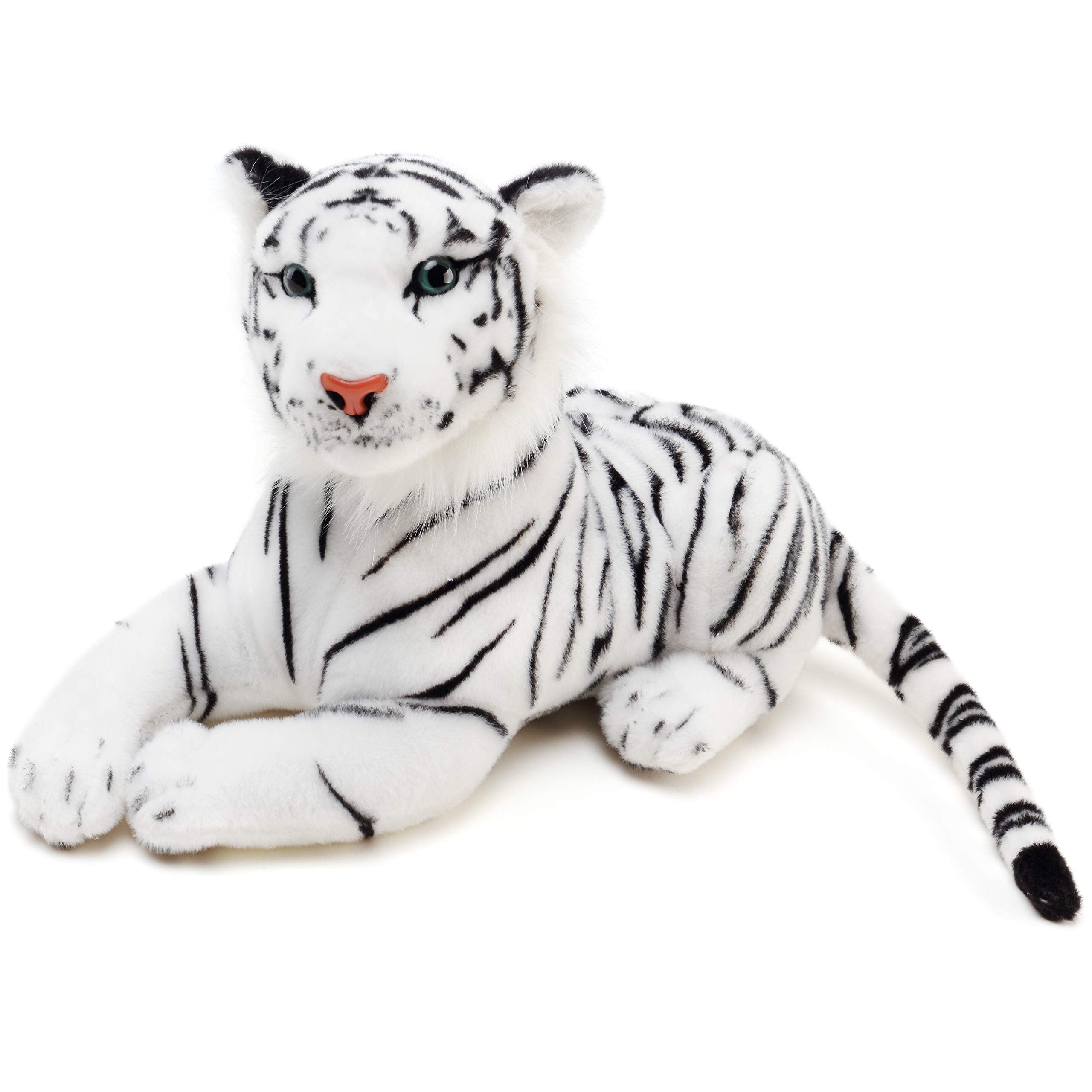 TigerHart Saphed White Tiger plush front view for cozy playtime.