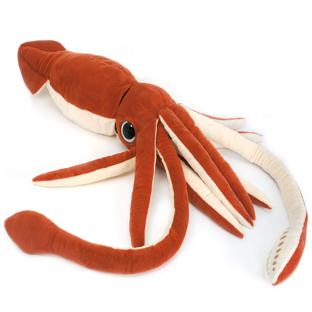 TigerHart Shubert the Squid full view shows a cuddly 35-inch plush for big hugs