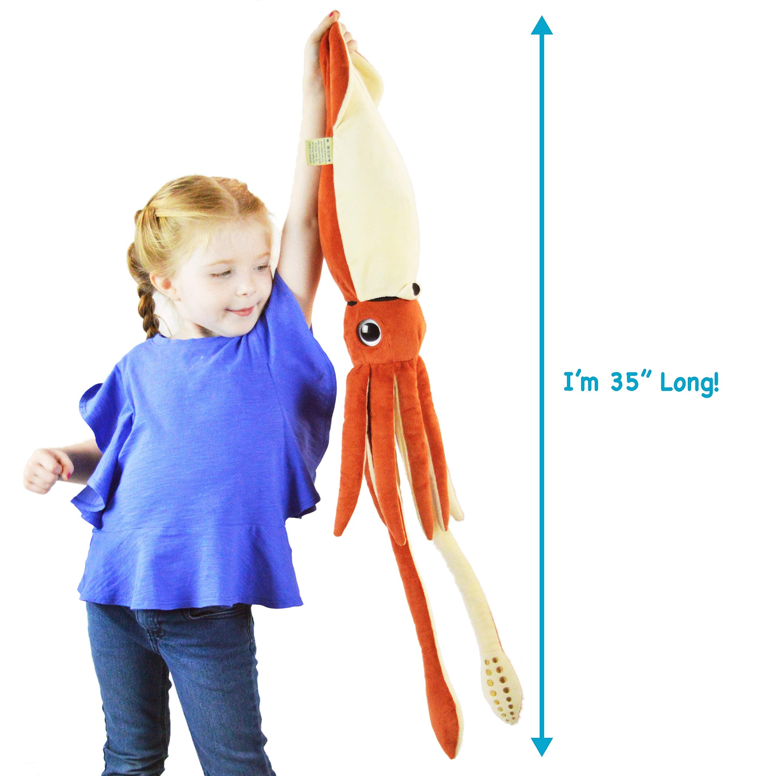 TigerHart Shubert the Squid soft plush fabric detail emphasizes gentle touch and durability
