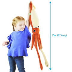 TigerHart Shubert the Squid soft plush fabric detail emphasizes gentle touch and durability