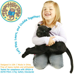 TigerHart Sid the Panther plush head close-up, showcasing soft fabric and friendly expression