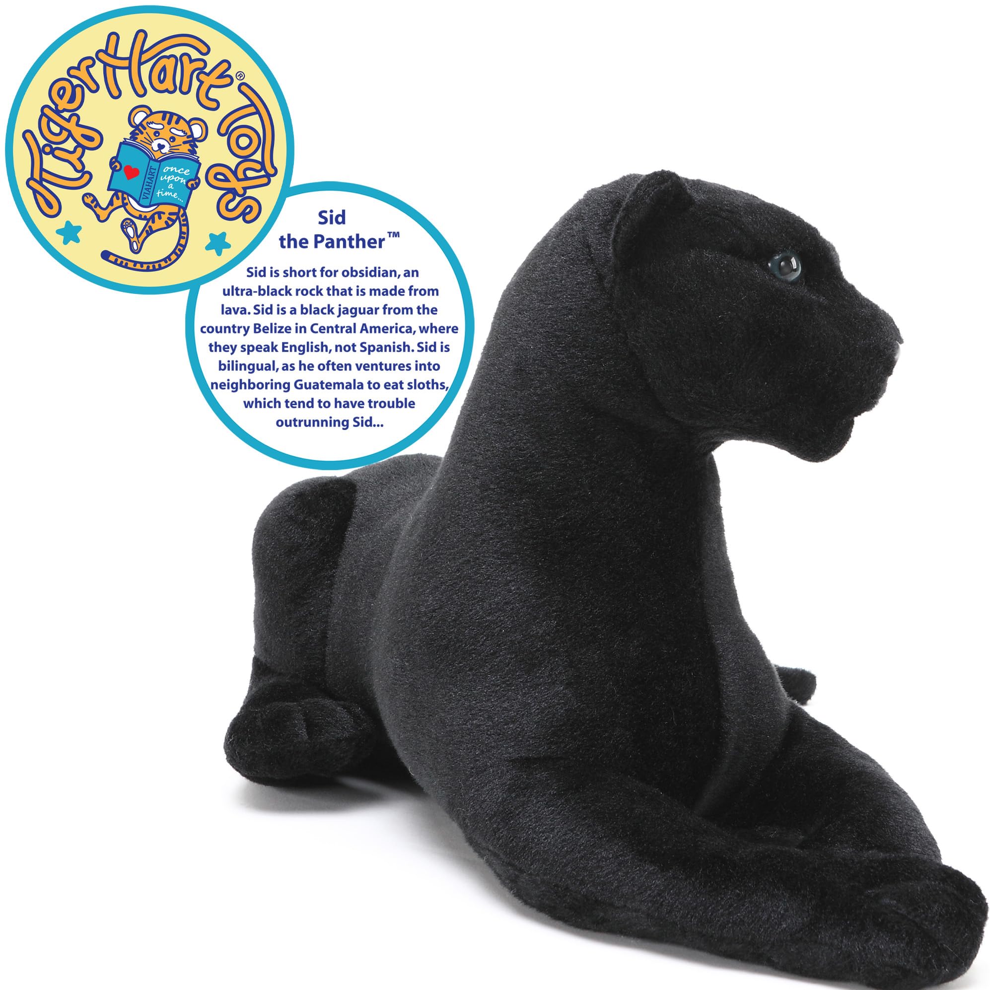 TigerHart Sid the Panther plush with story card, encourages imaginative play