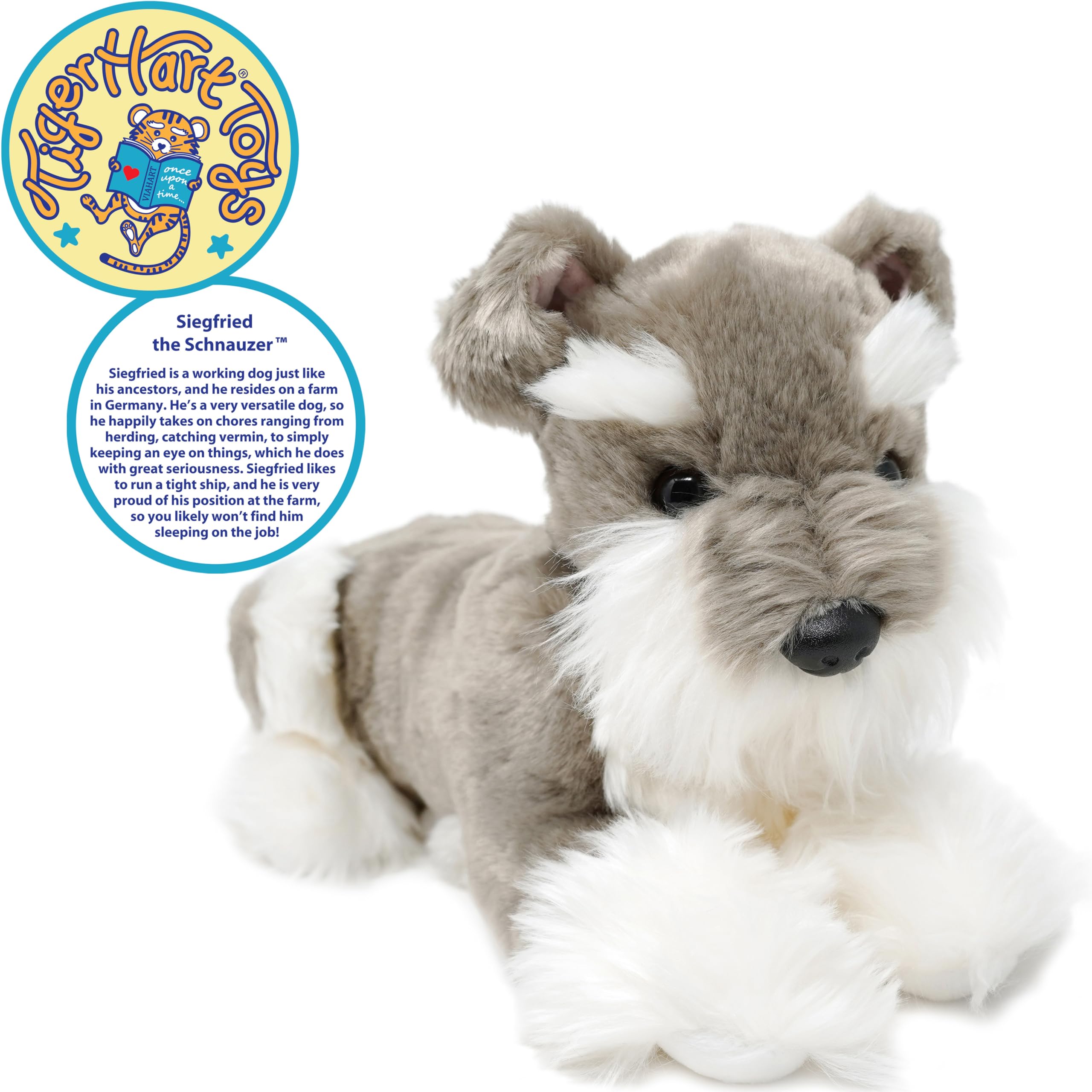 TigerHart Siegfried plush in hand, perfect travel buddy for car rides and bedtime.