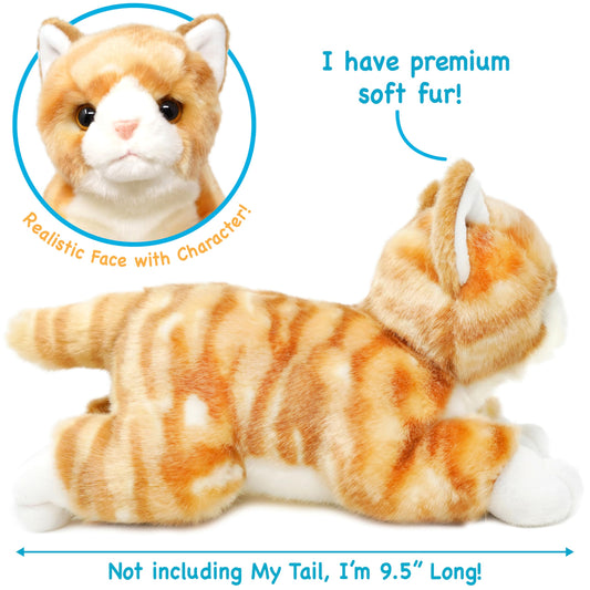 TigerHart Tamarr plush side view shows compact size for kids playrooms