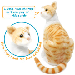 TigerHart Tobias orange tabby plush sewn seams emphasize durability for everyday play.