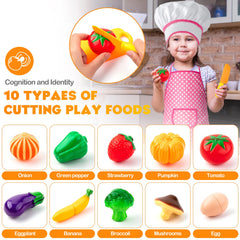 Tigerhu 26PCS play kitchen apron and chef hat for role-play dressing.