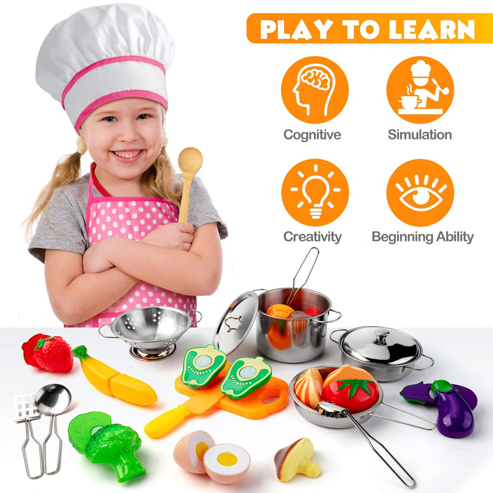 Tigerhu 26PCS play kitchen colander designed for pretend washing and rinsing.