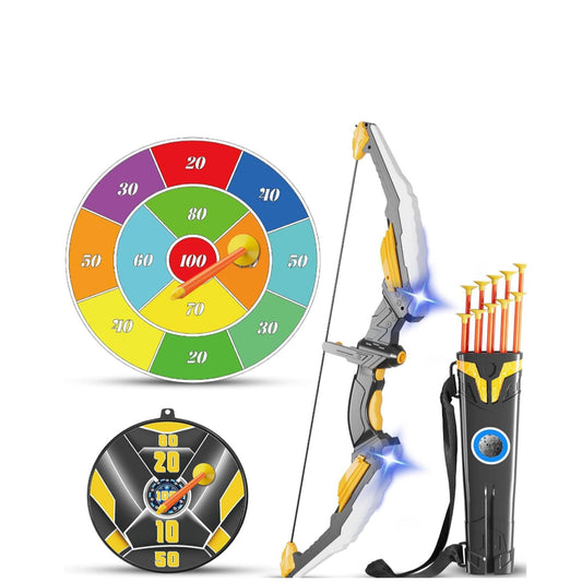 TIGTECGAME kids bow and arrow set with LED glow bow for nighttime play