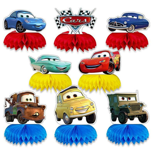 Tihufe cars honeycomb centerpiece assembly adds quick, vibrant car party decor