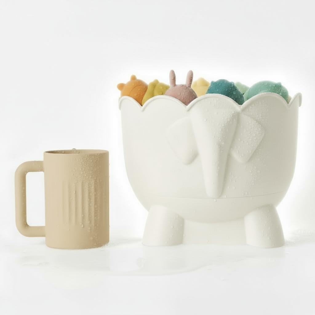 Tiipi Bath Buddy Toy Storage keeps bath toys neatly organized and accessible.