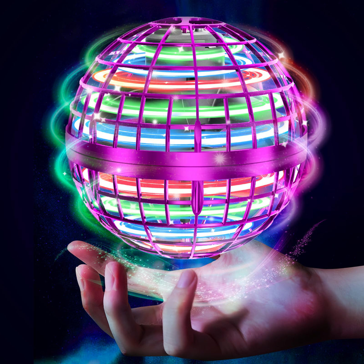 Tikduck Flying Orb Ball closeup showing a glossy shell for kid-friendly grip