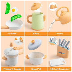 TIKJOYFUL kitchen utensils support complete culinary pretend play
