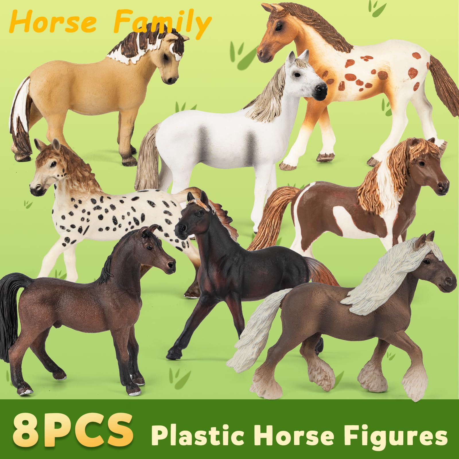 TikOnsYol 8-in-1 horses collection showcases eight poses for storytelling.