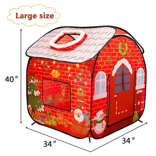 TikOnsYol Christmas-themed playhouse for safe indoor-outdoor play.
