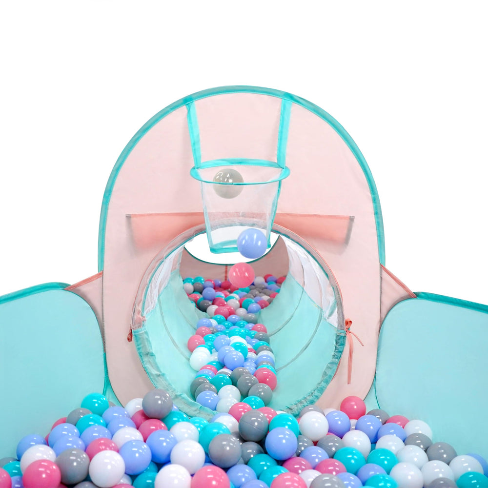 TIKTENT ball pit area promotes safe, engaging sensory play.