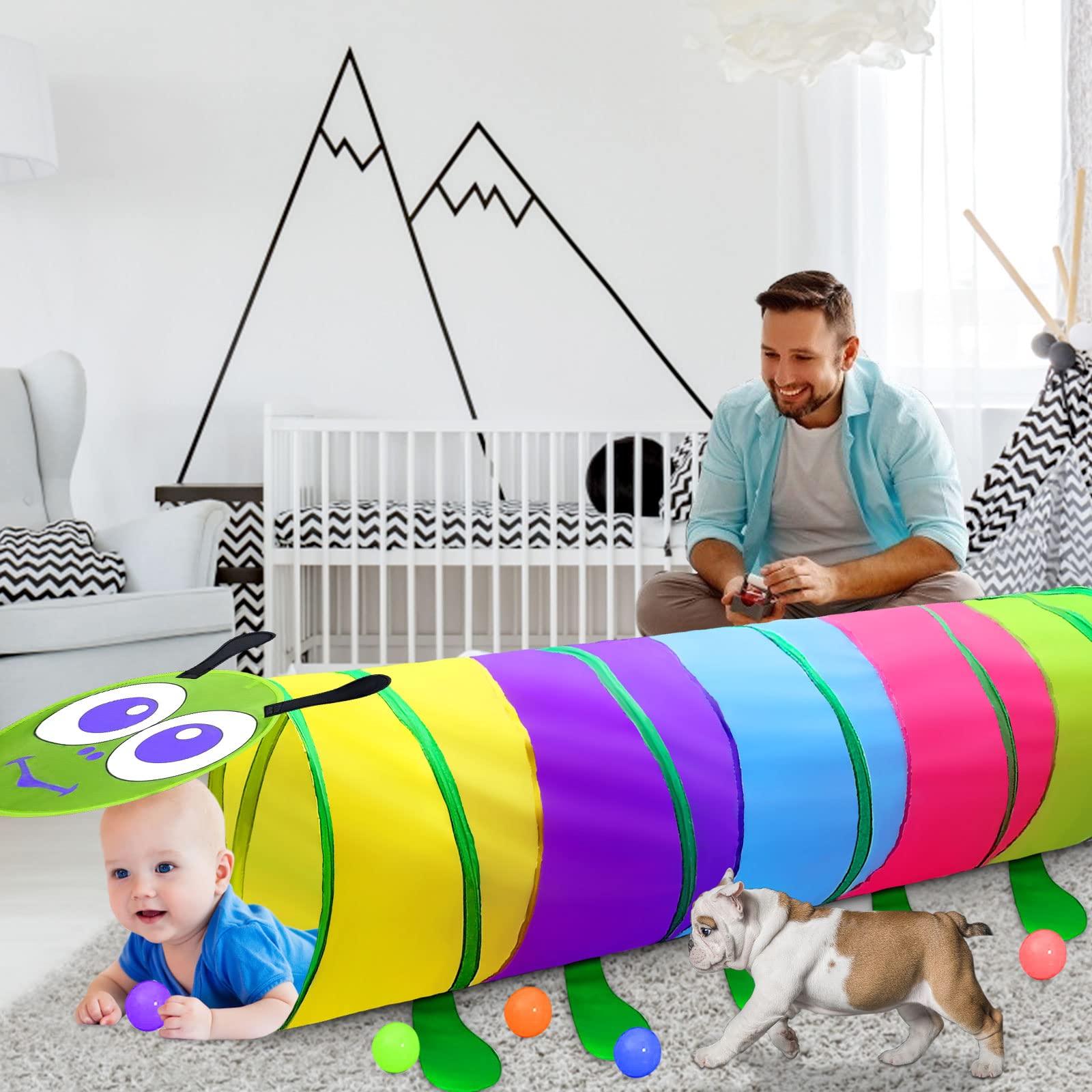 TIKTENT tunnel with two mesh sides for visibility and airflow.