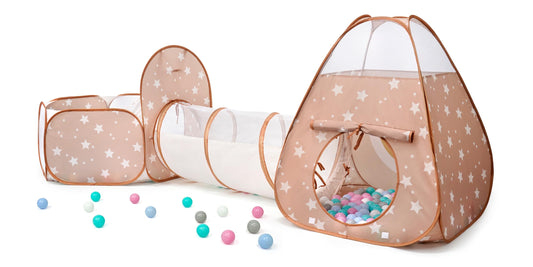 TIKTENT pop-up play tent in brown apricot for quick setup and endless play.