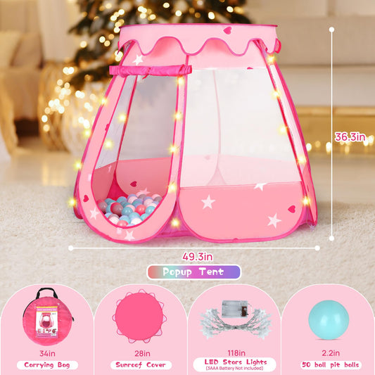 TIKTENT princess tent with star lights for quick setup and magical play