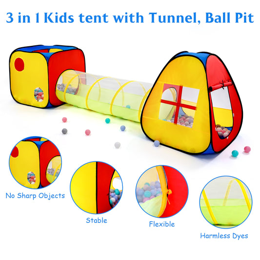 TIKTENT pop-up tunnel and ball pit, encourages active, imaginative play.