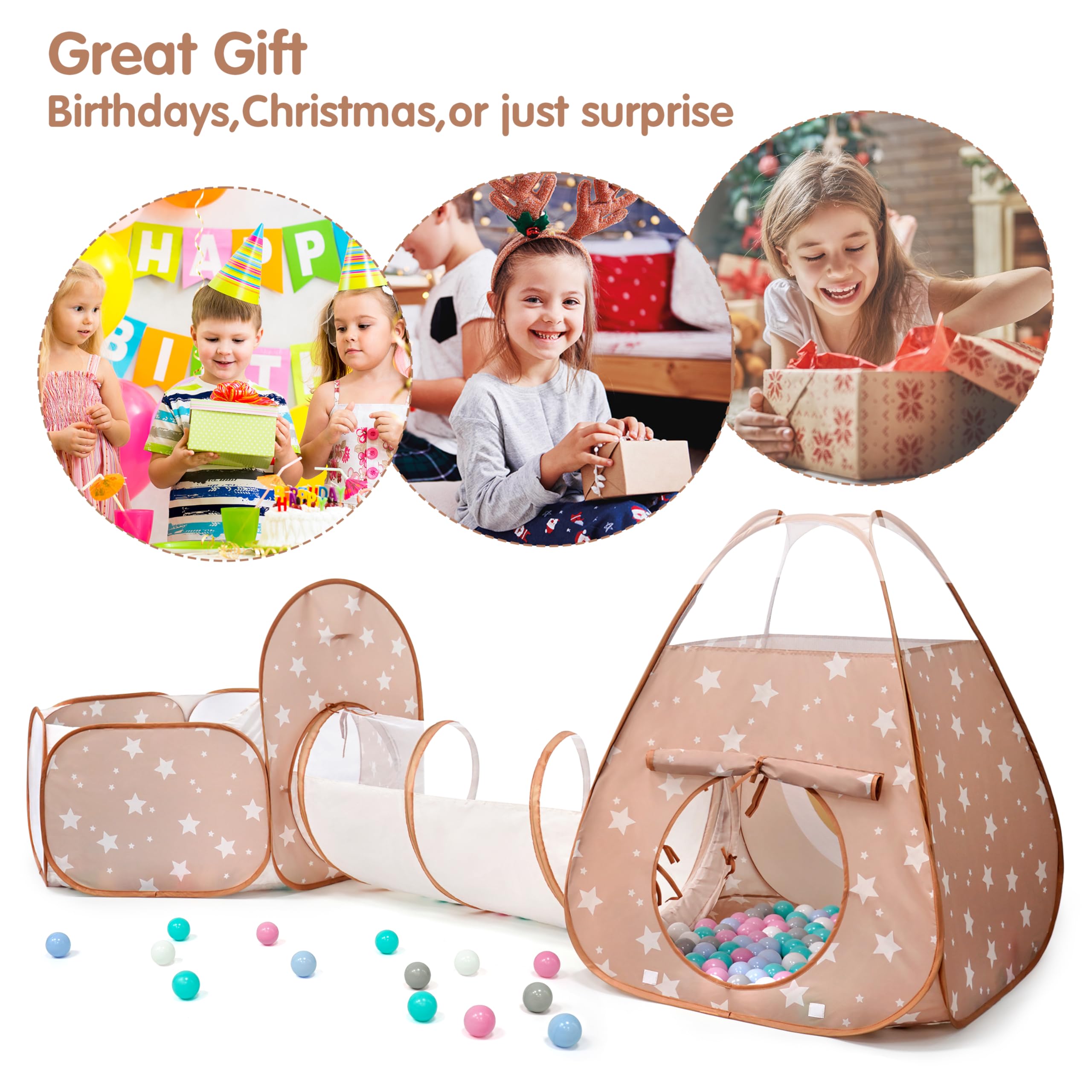 TIKTENT spacious 3-in-1 setup supports shared play among siblings.