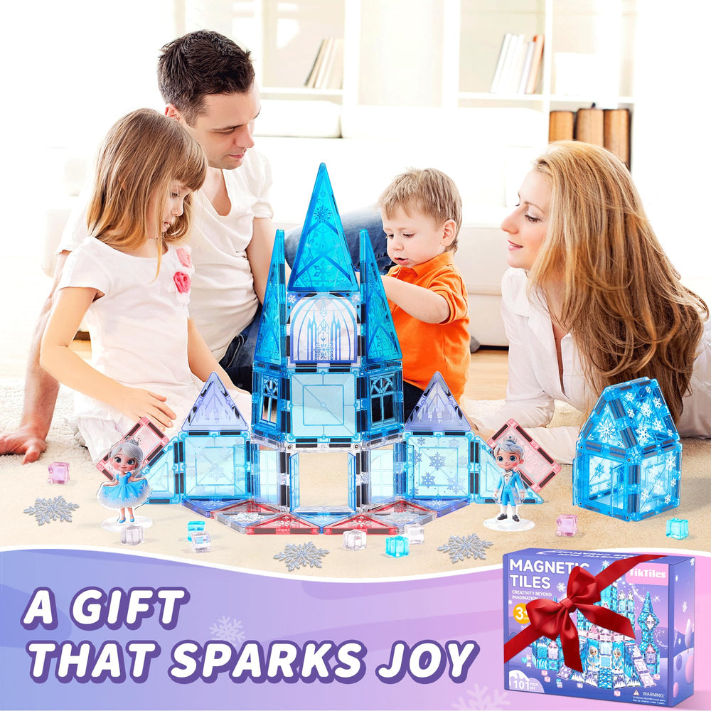 TikTiles imaginative play montage showing collaborative castle building