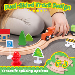 TikTiles wooden fishing rod and magnetic fish support hand-eye coordination during play.