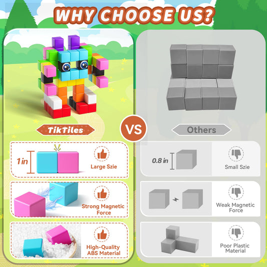 TikTiles magnet eyes added to blocks for characterful storytelling.