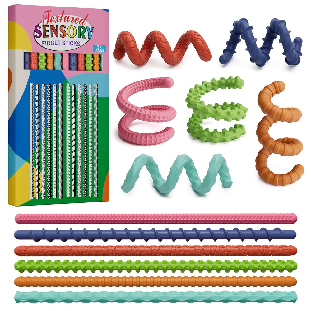 Tikwork sensory fidget stick with textured silicone for tactile engagement and grip.