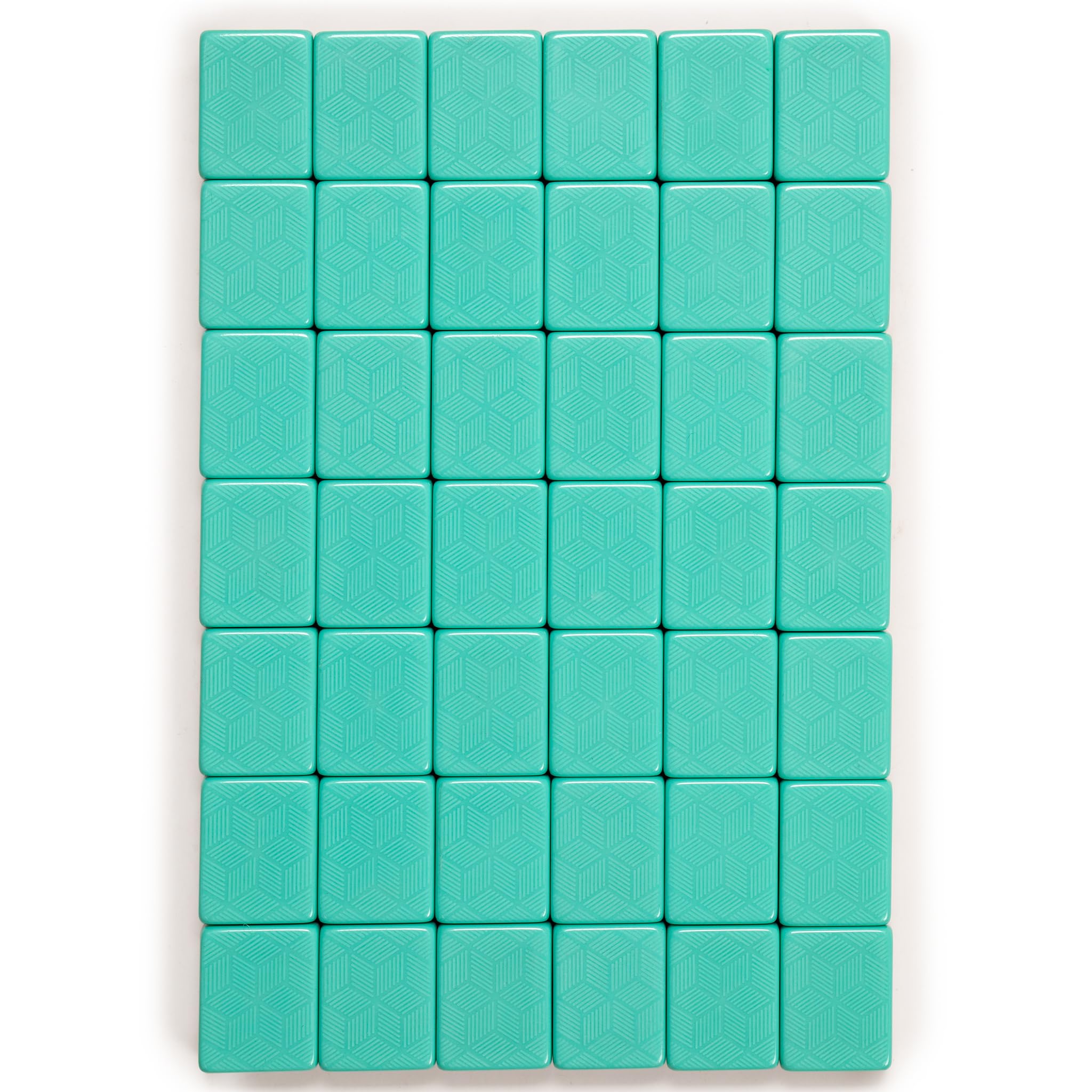 Tile pattern close-up shows engraved characters for easy recognition.