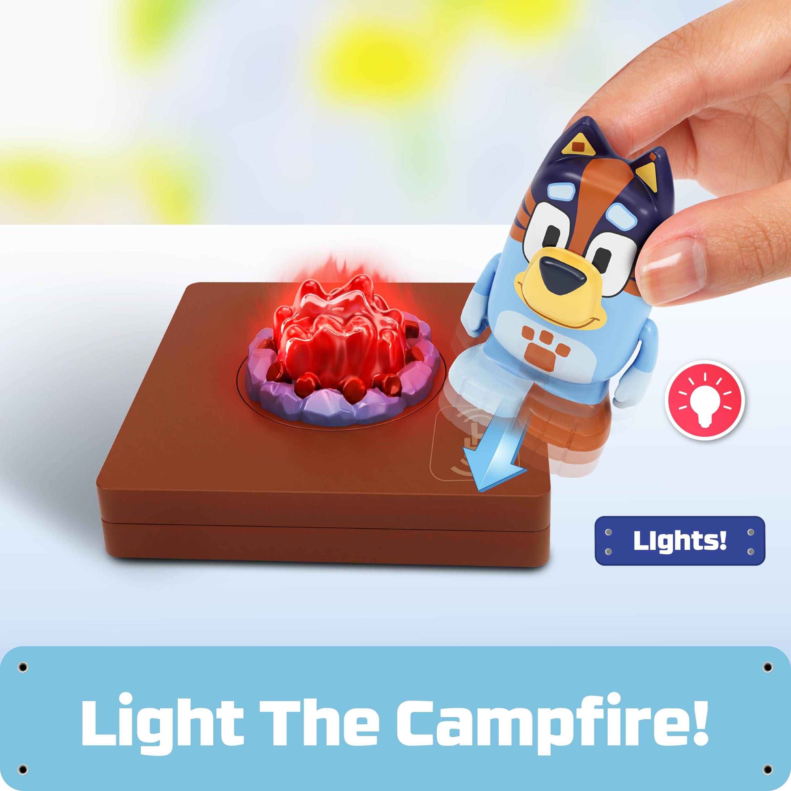 Tile Town Bluey Heeler Camper Bluey figure supports character-led narratives and role play.