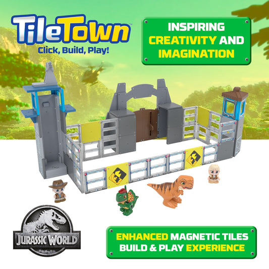 Tile Town Jurassic World Gate Escape figures; five figures fuel role-play adventures