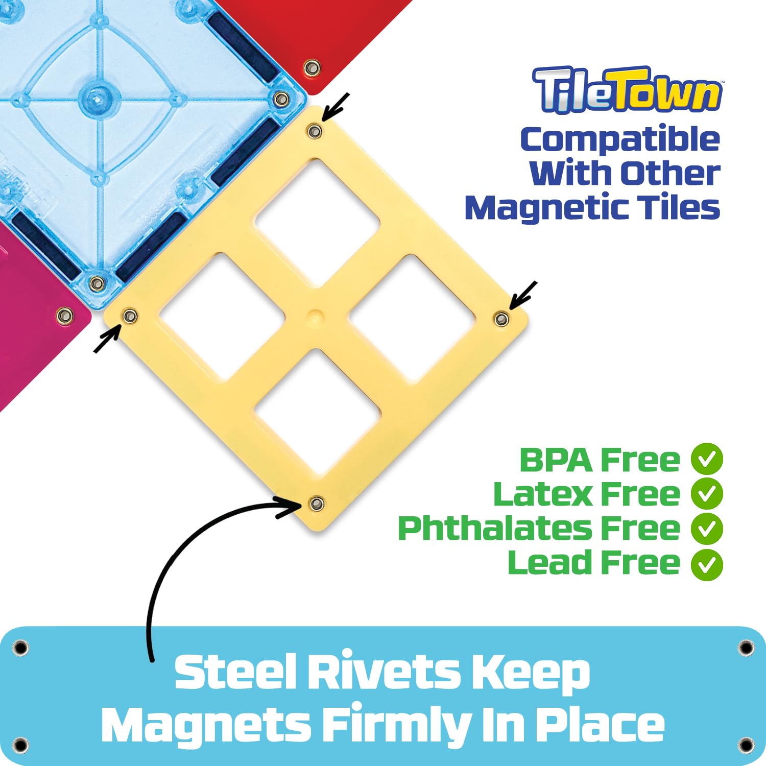 Tile Town magnetic-tiles-construction support early STEM exploration and collaborative building.