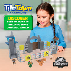 Tile Town Playroom dinosaur adventure scene promotes hands-on STEM exploration