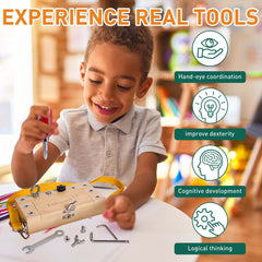 Tilhumt set includes double-ended screwdriver and hex key for versatile pretend repairs.