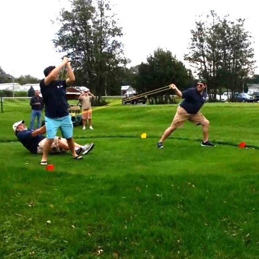 TiMi Tree launcher throws water balloons up to 500 yards for epic battles.