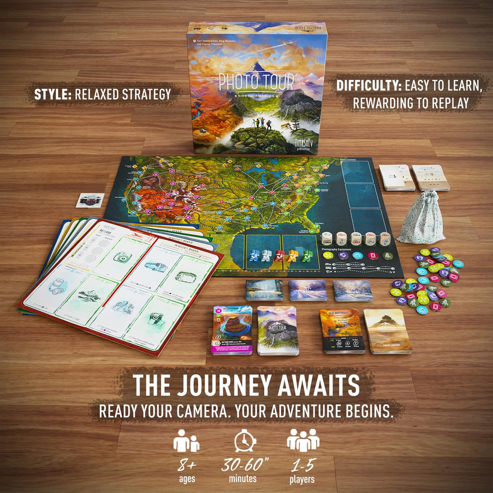 Timashov Photo Tour game night setup for relaxed strategy play