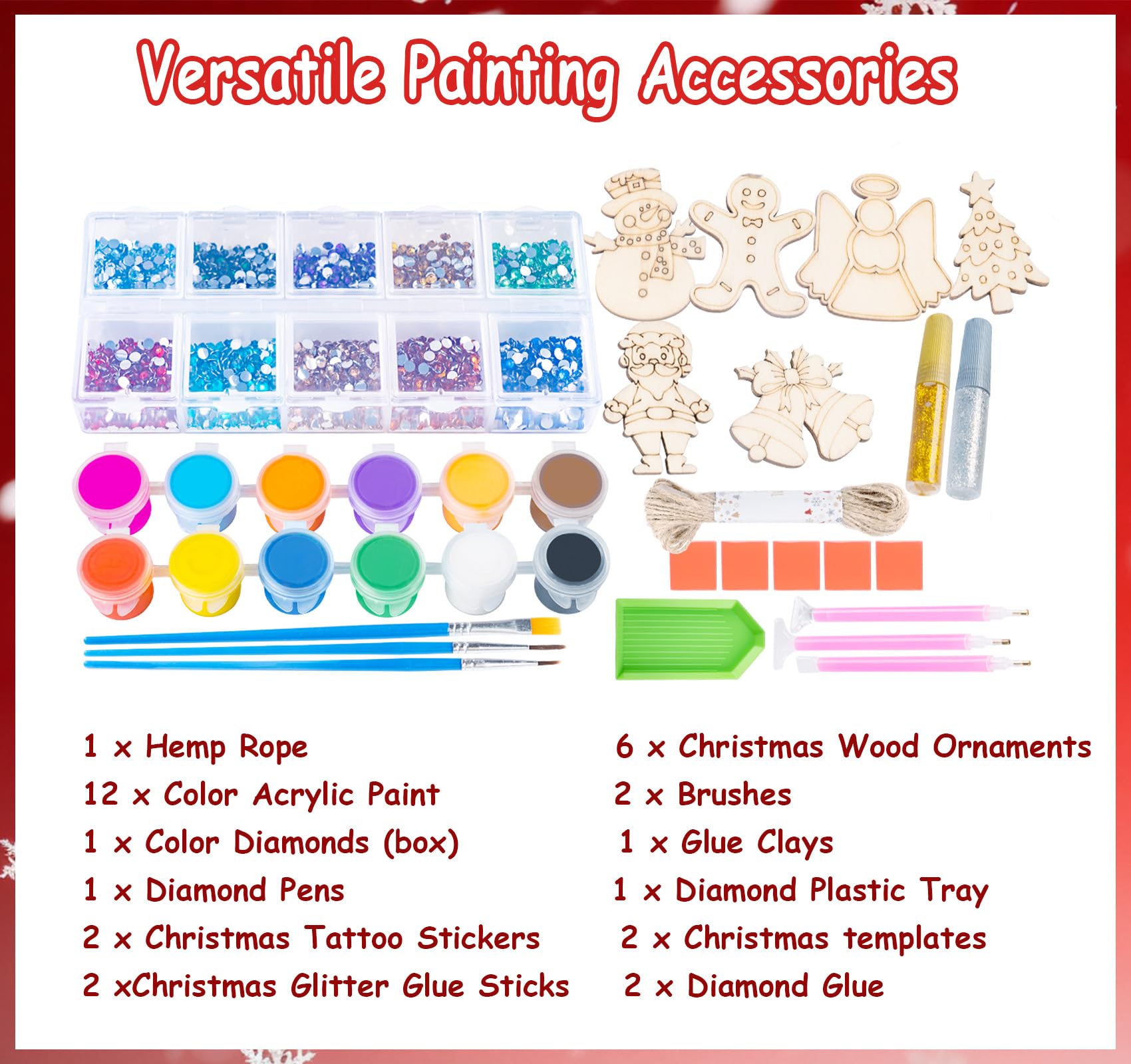 Timburst 12-color acrylic paints for vibrant, festive ornament designs