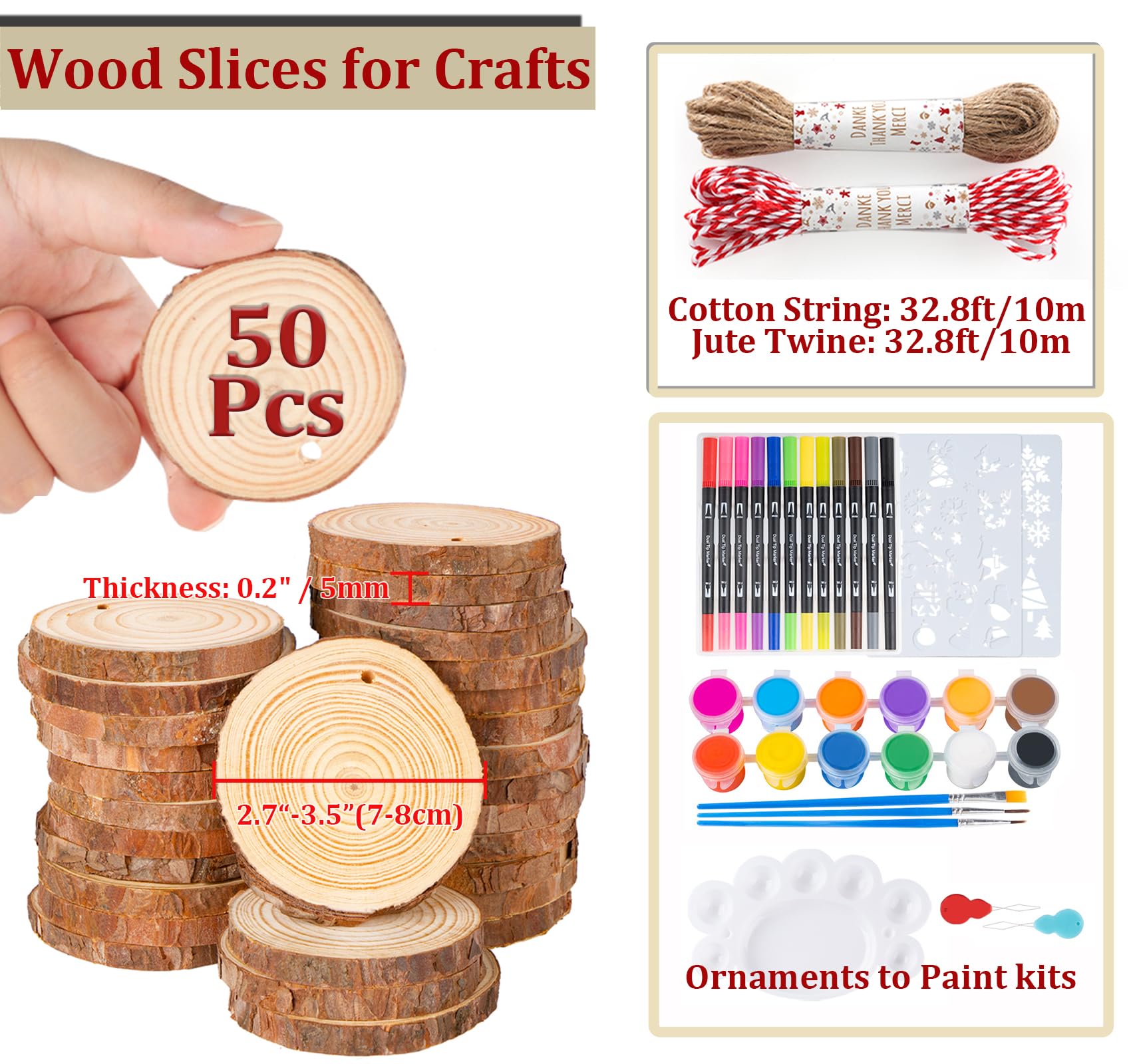 Timburst unfinished wood ornaments kit for creative holiday crafts