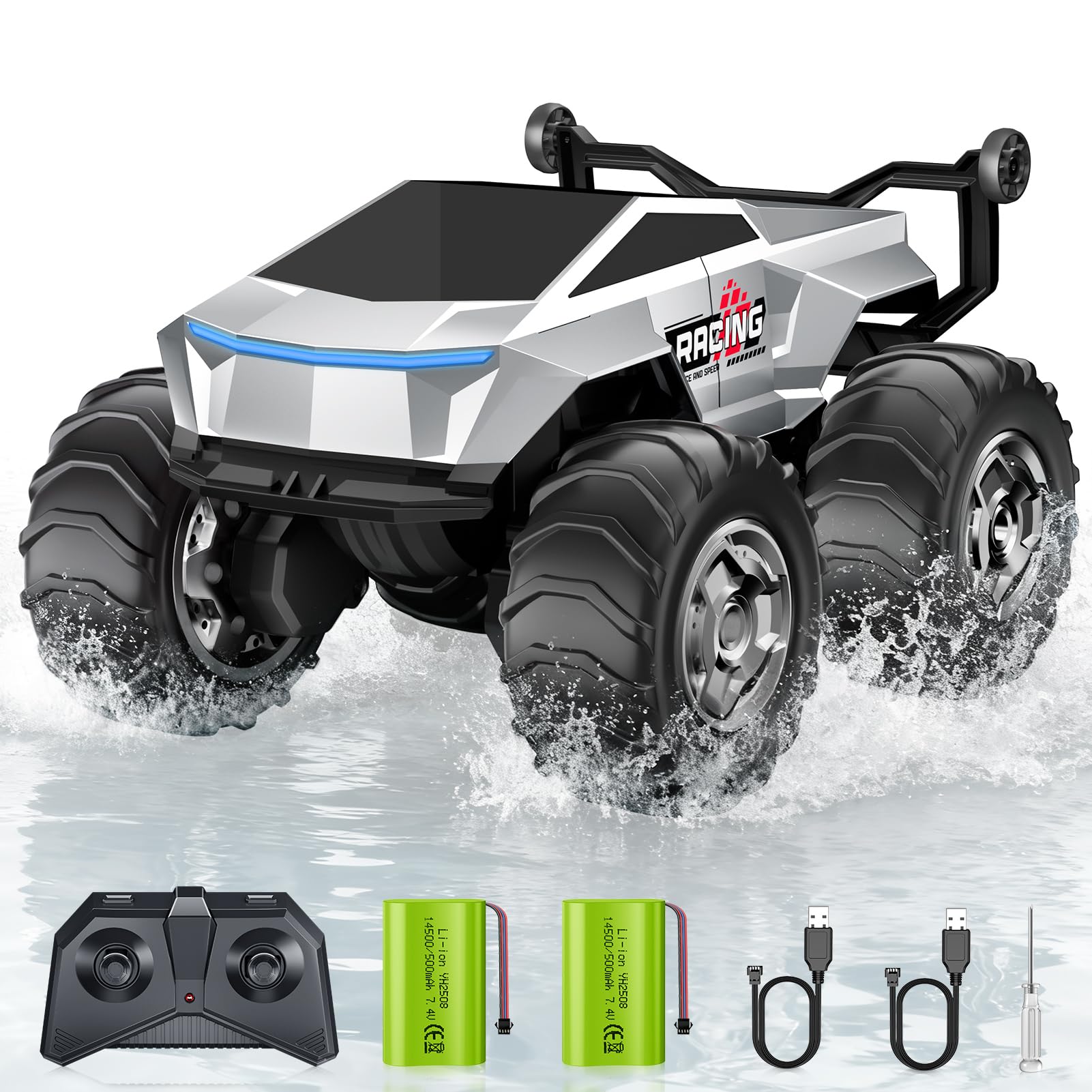 TIME4DEALS 1:16 RC truck front view for all-terrain adventures.