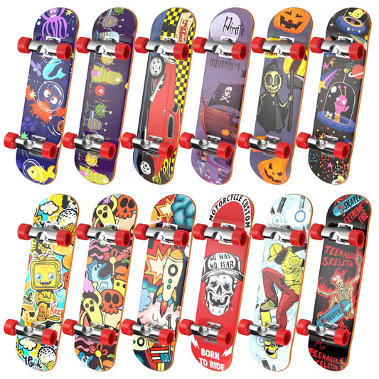 Time4Deals fingerboard 12pc set with matte finish and colorful patterns for kids.