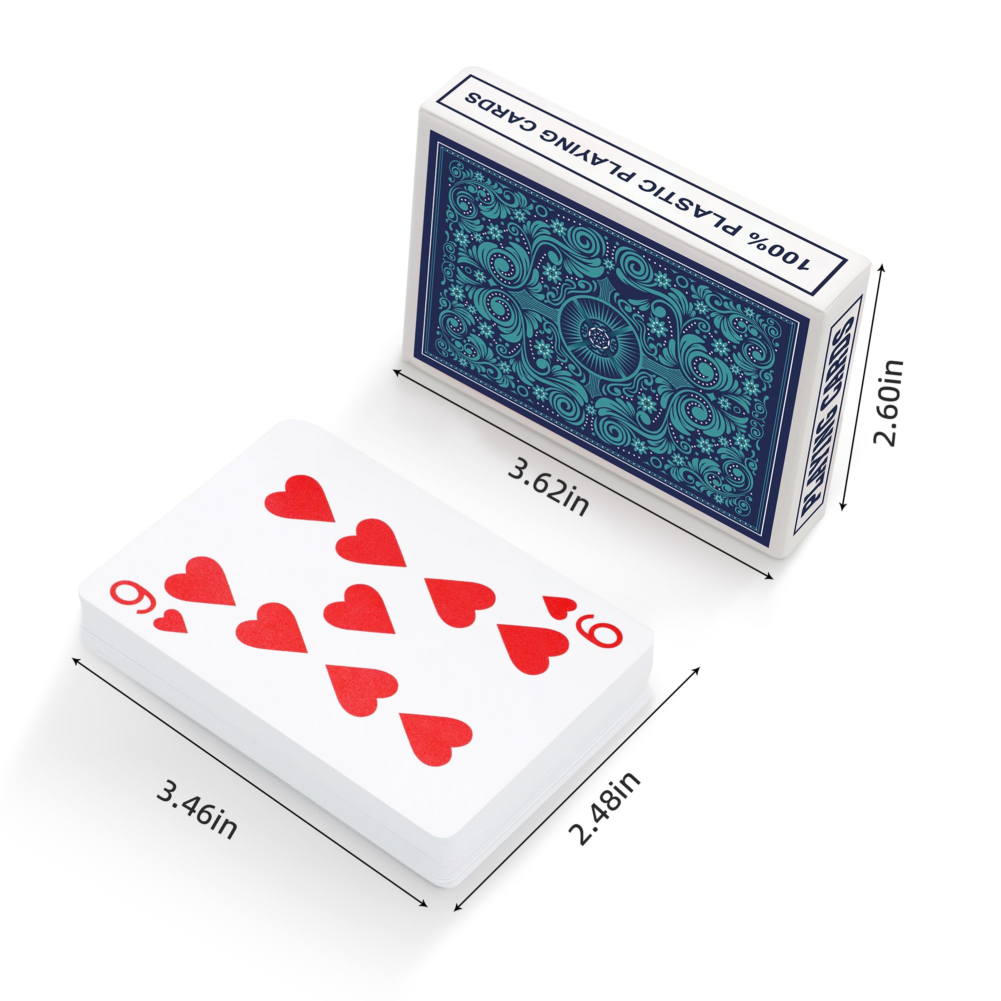 Timenued 4-pack red deck playing cards for go fish and trick-taking.