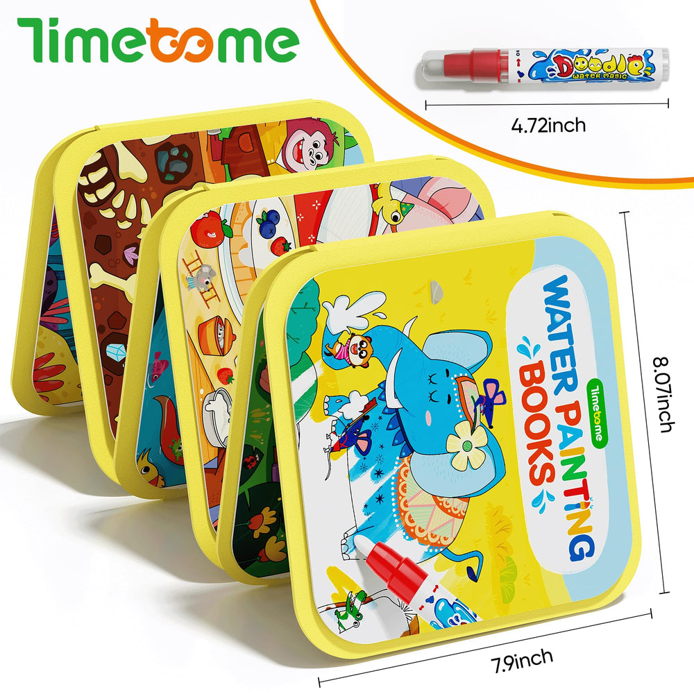 Timetome Animal theme water book page with vivid colors for color recognition.