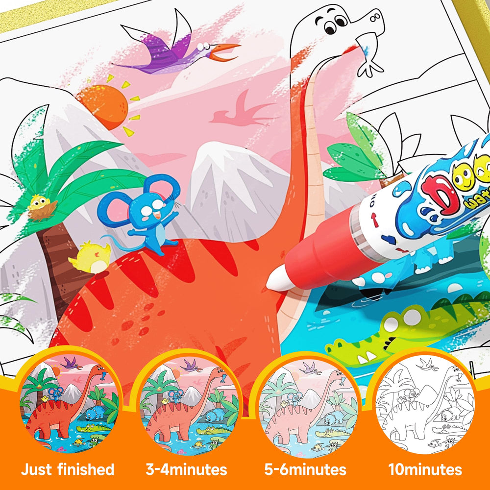 Timetome child painting with water promotes fine motor practice.