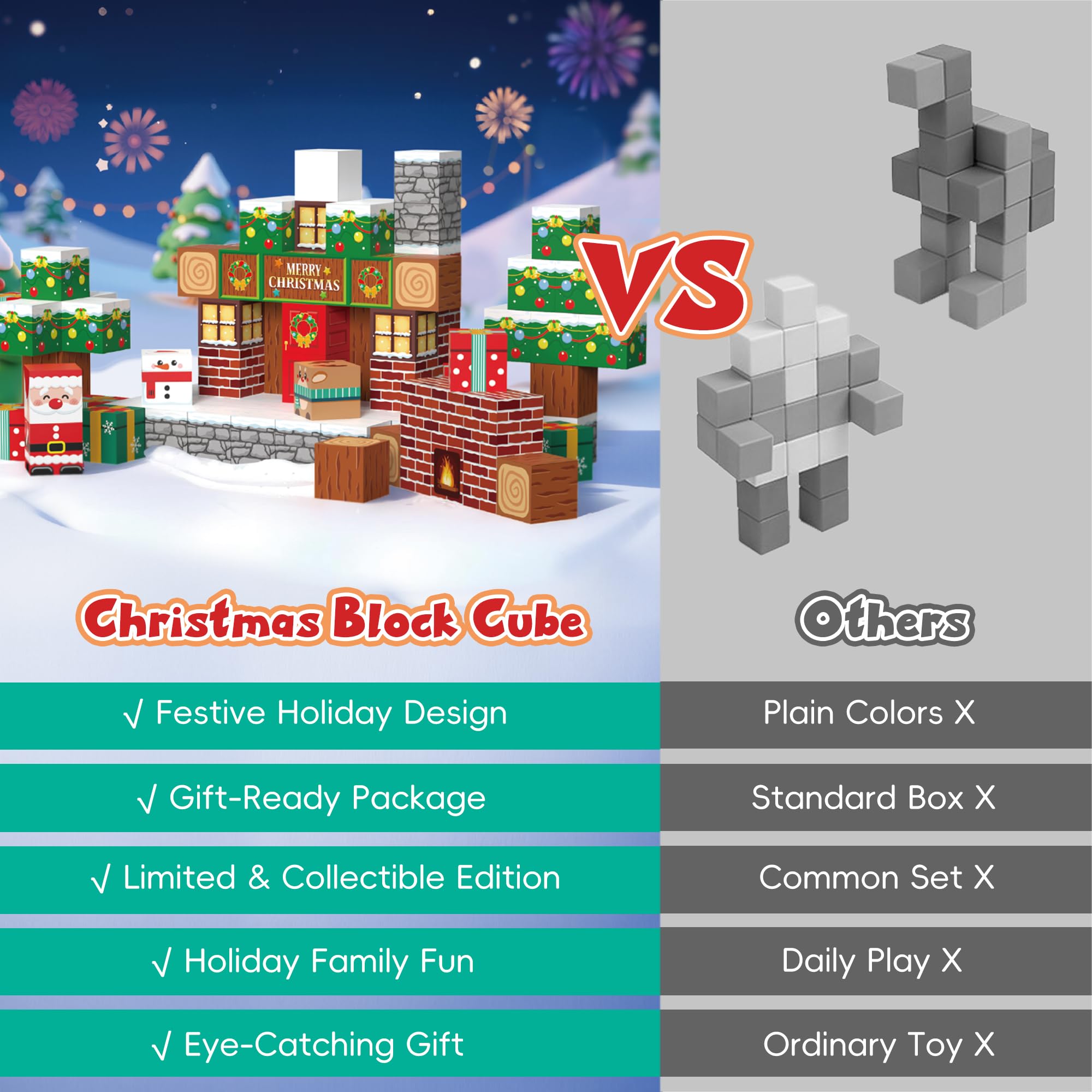 Timetome Christmas tree blocks help kids build seasonal scenes.