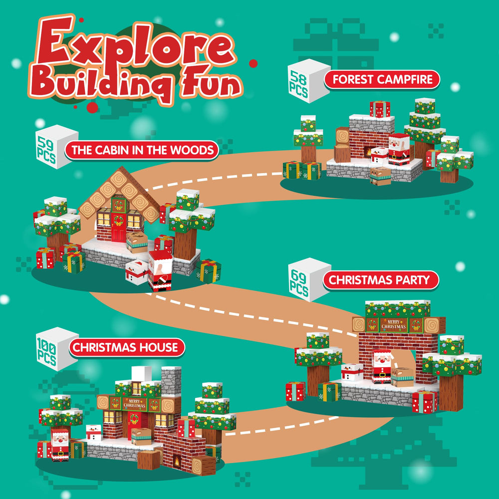 Timetome gift-box blocks spark joyful, cooperative play during holiday time.
