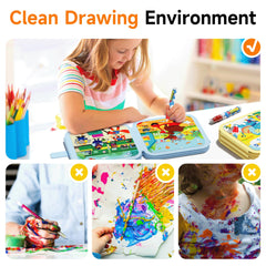 Timetome water brush set in use for mess-free art activity.