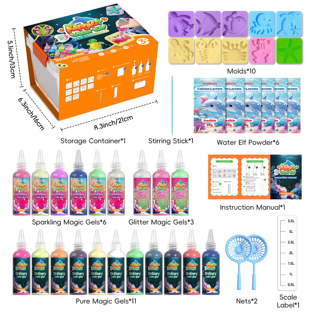 Timetome Water Elf Kit glow gels bottle for glow-in-the-dark imagination.